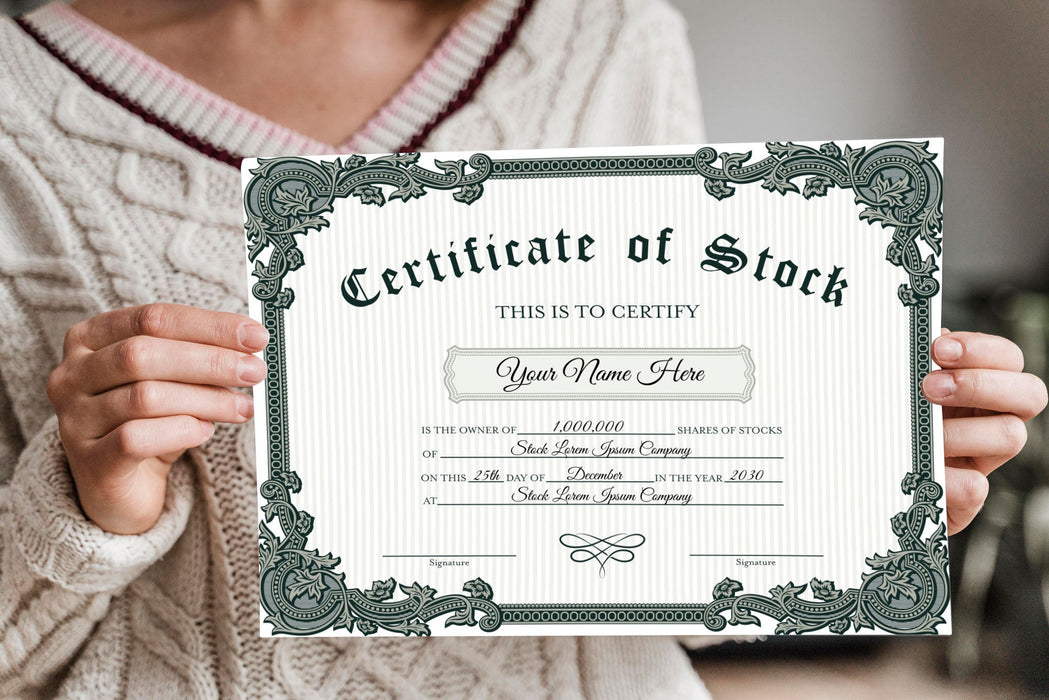 Printable Stock Certificate Template