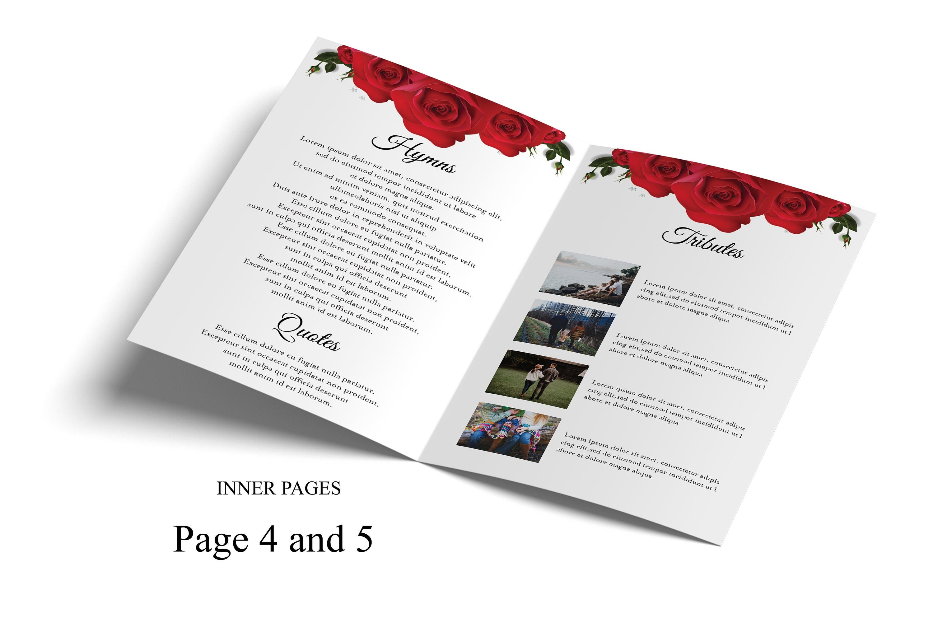 DIY Red Rose Funeral Program & Obituary Template — Posh Park