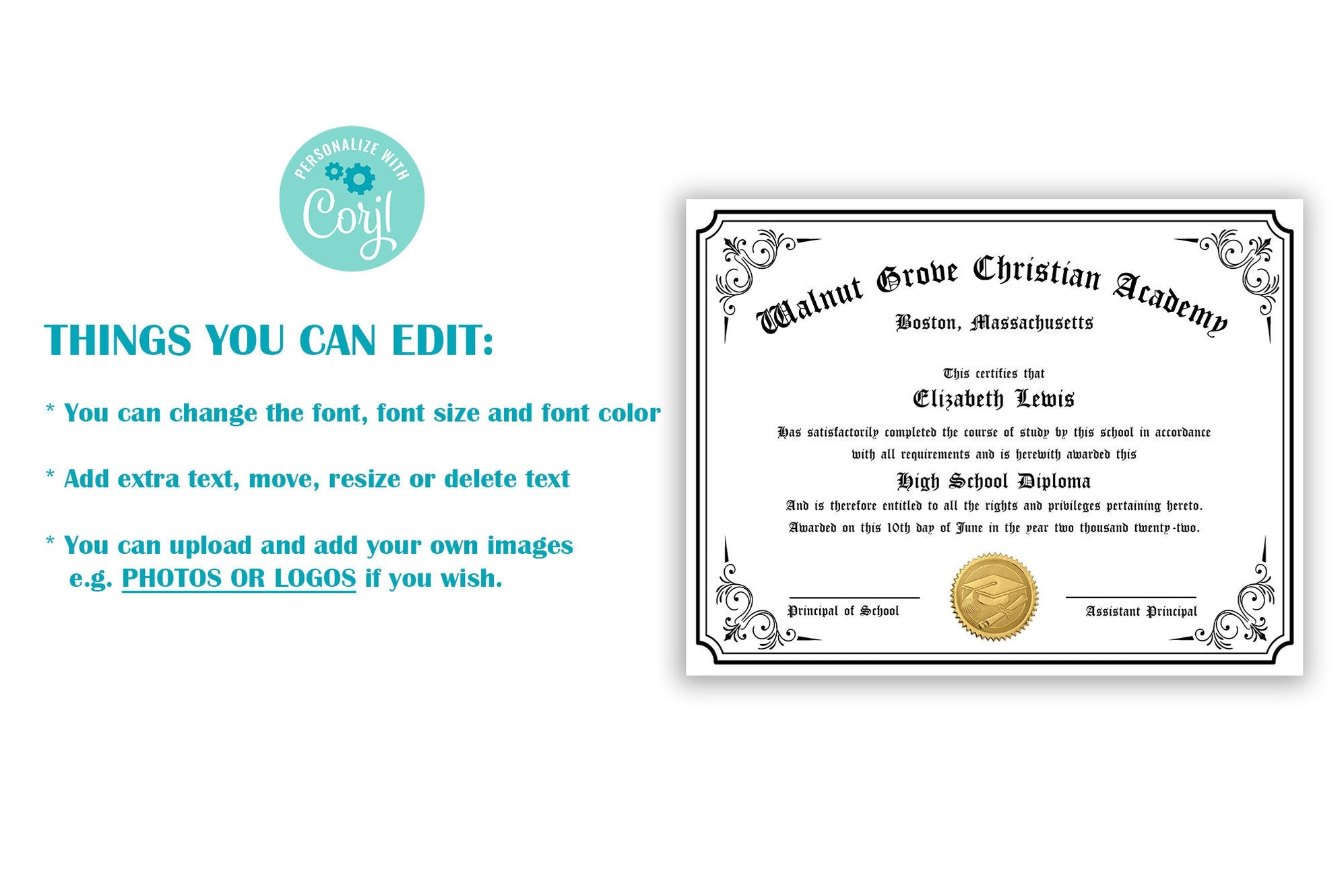 Printable Homeschool Graduation Diploma Certificate — Posh Park