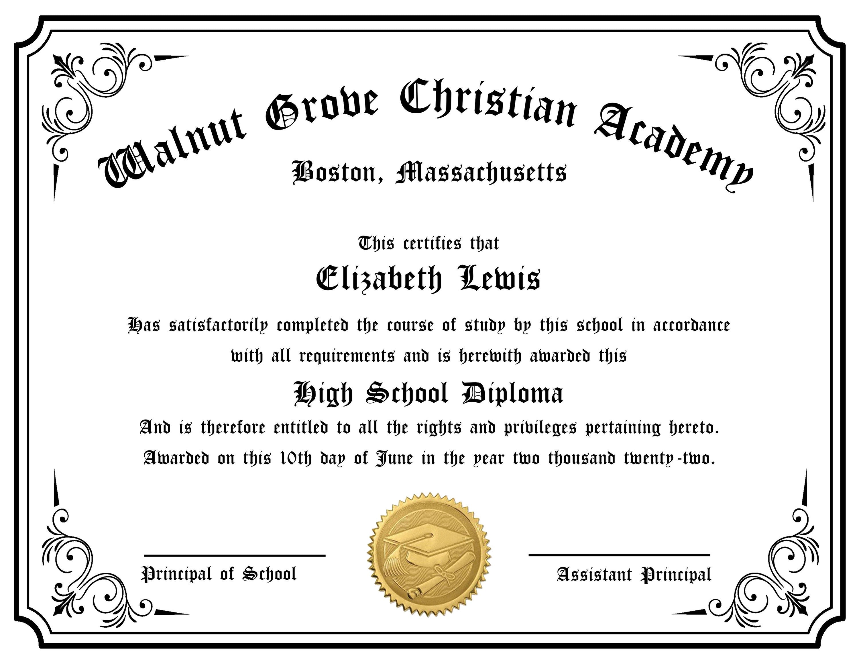 Printable Homeschool Graduation Diploma Certificate — Posh Park