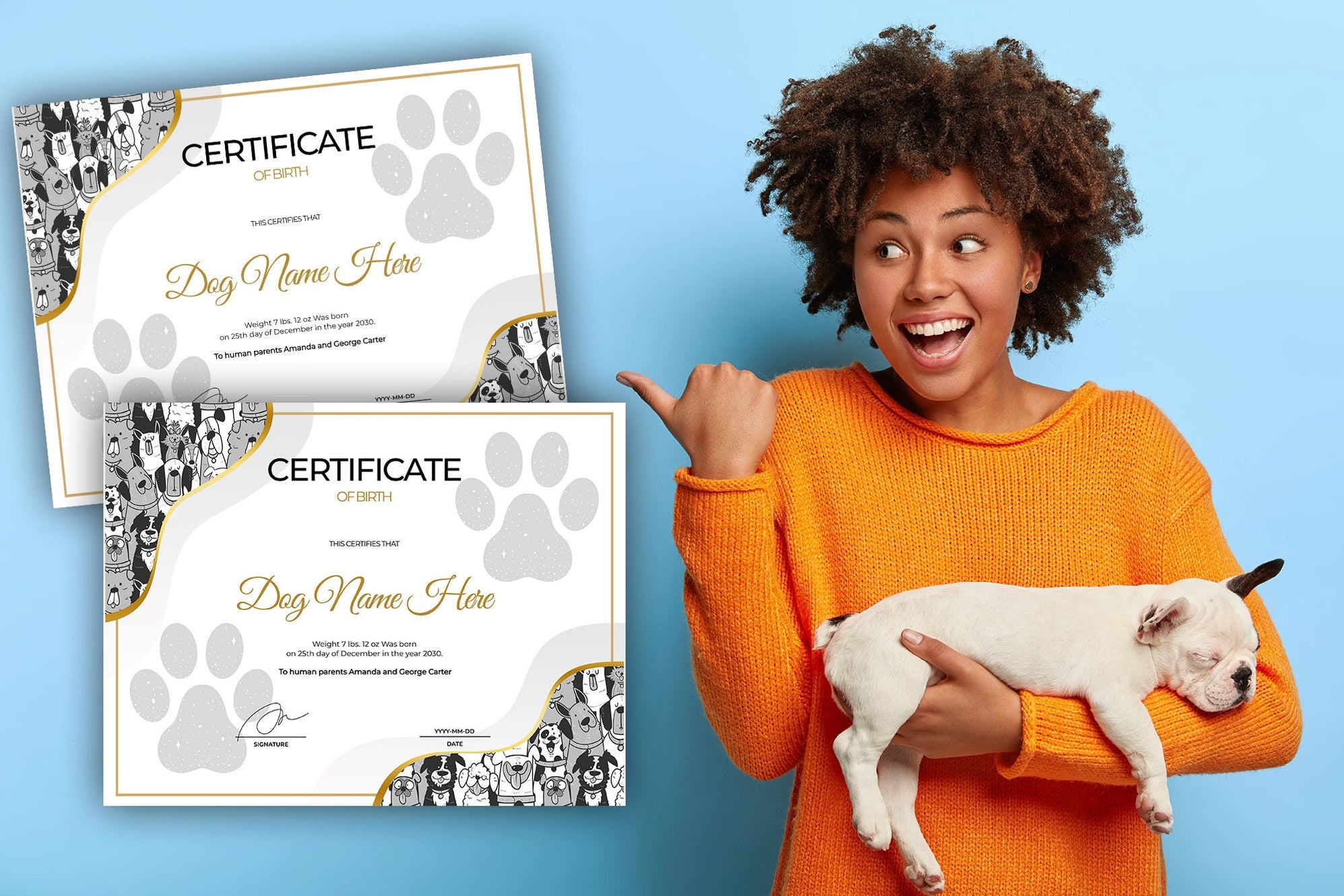 Dog Birth Certificate Template Puppy Birth Certificate Breeder Birth
