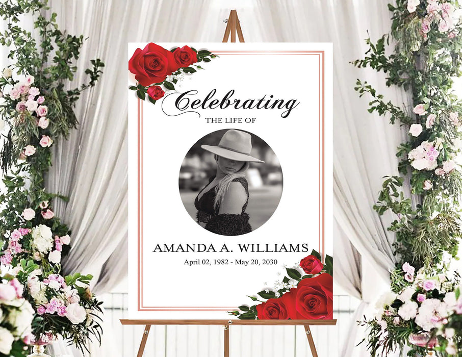 Editable 10 Piece Rose Funeral Program Template Bundle | Thank You Card | Funeral Sign | Funeral Share A Memory | Funeral Bookmark