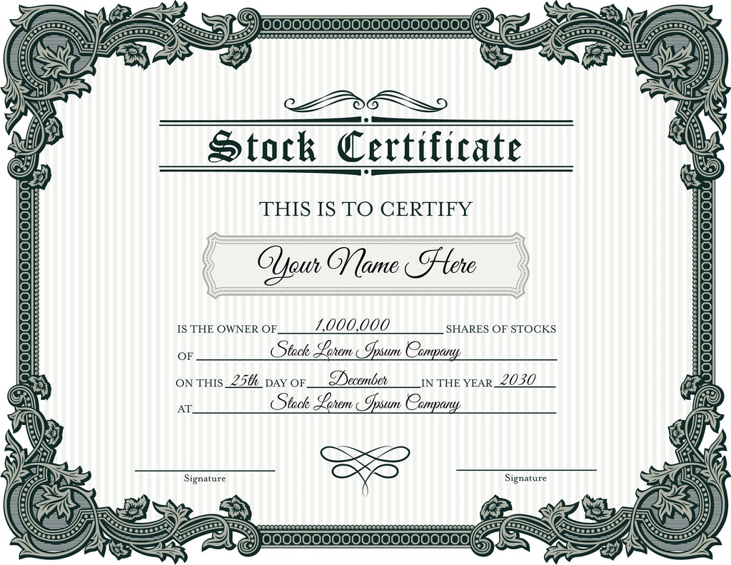 EDITABLE Stock Certificate Template, DIY Certificate of Stock, Corpora —  Posh Park