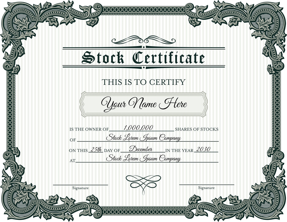 Free Printable Stock Certificate Template - Printable Templates Free