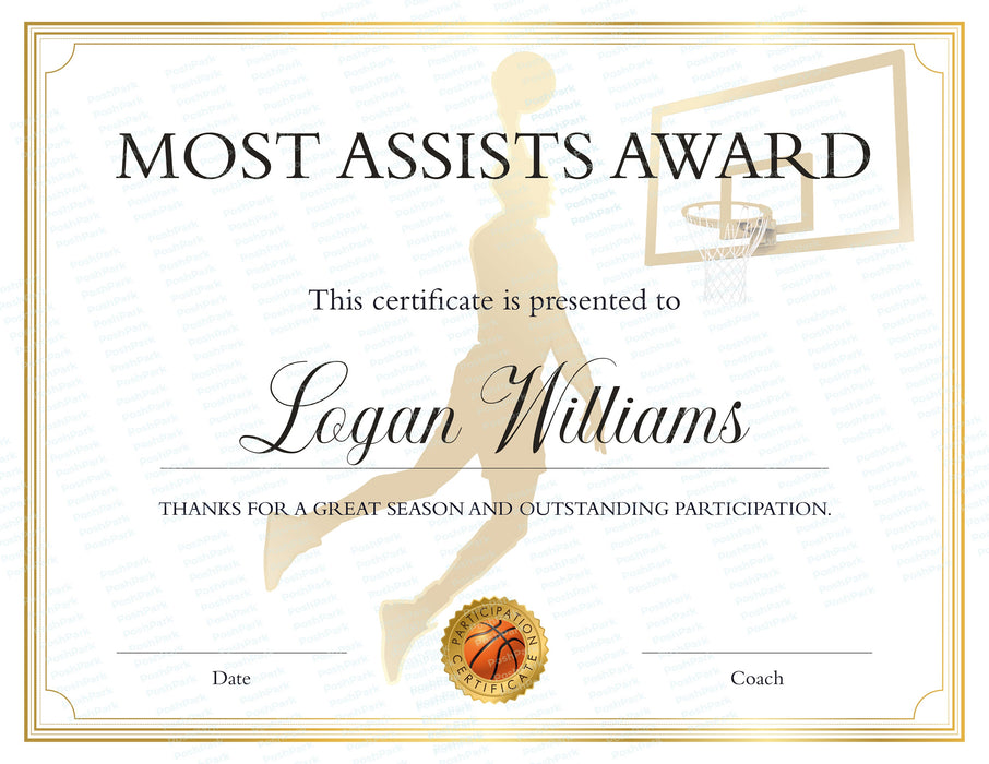 Editable End of Season Basketball Award Certificates Bundle