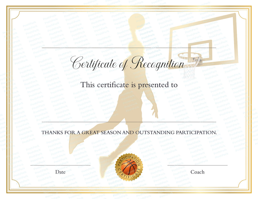 Printable Blank PDF End of Season Basketball Award Certificates Bundle