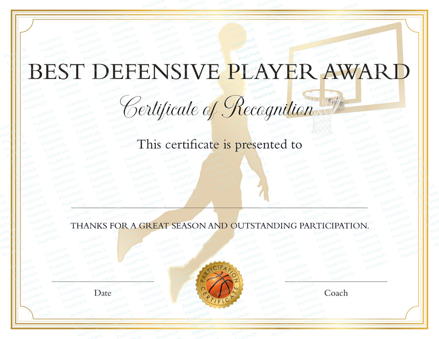 Printable Blank PDF End of Season Basketball Award Certificates Bundle
