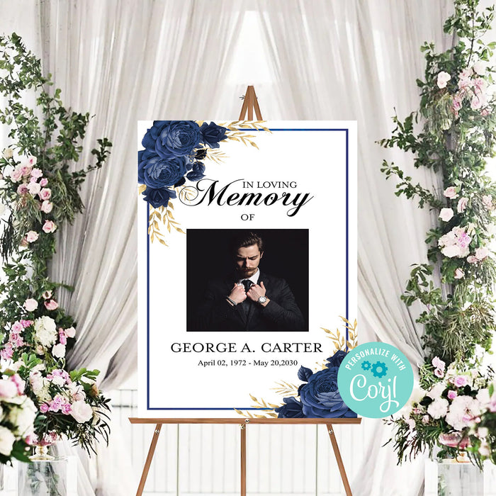 Personalized Photo Celebration of Life Welcome Sign Poster, Funeral Welcome  Sign, Memorial Sign Board, In Loving Memory of Loved One, Celebration of