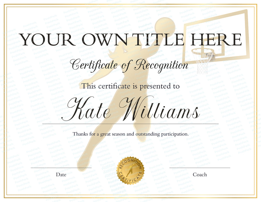 Editable End of Season Basketball Award Certificates for Girls Bundle