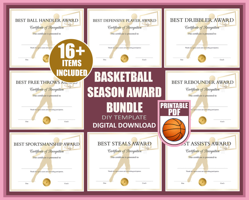 16 PRINTABLE End of Season Basketball Award Certificates for Girls - Posh Park 16-printable-end-of-season-basketball-award-certificates-for-girls-posh-park