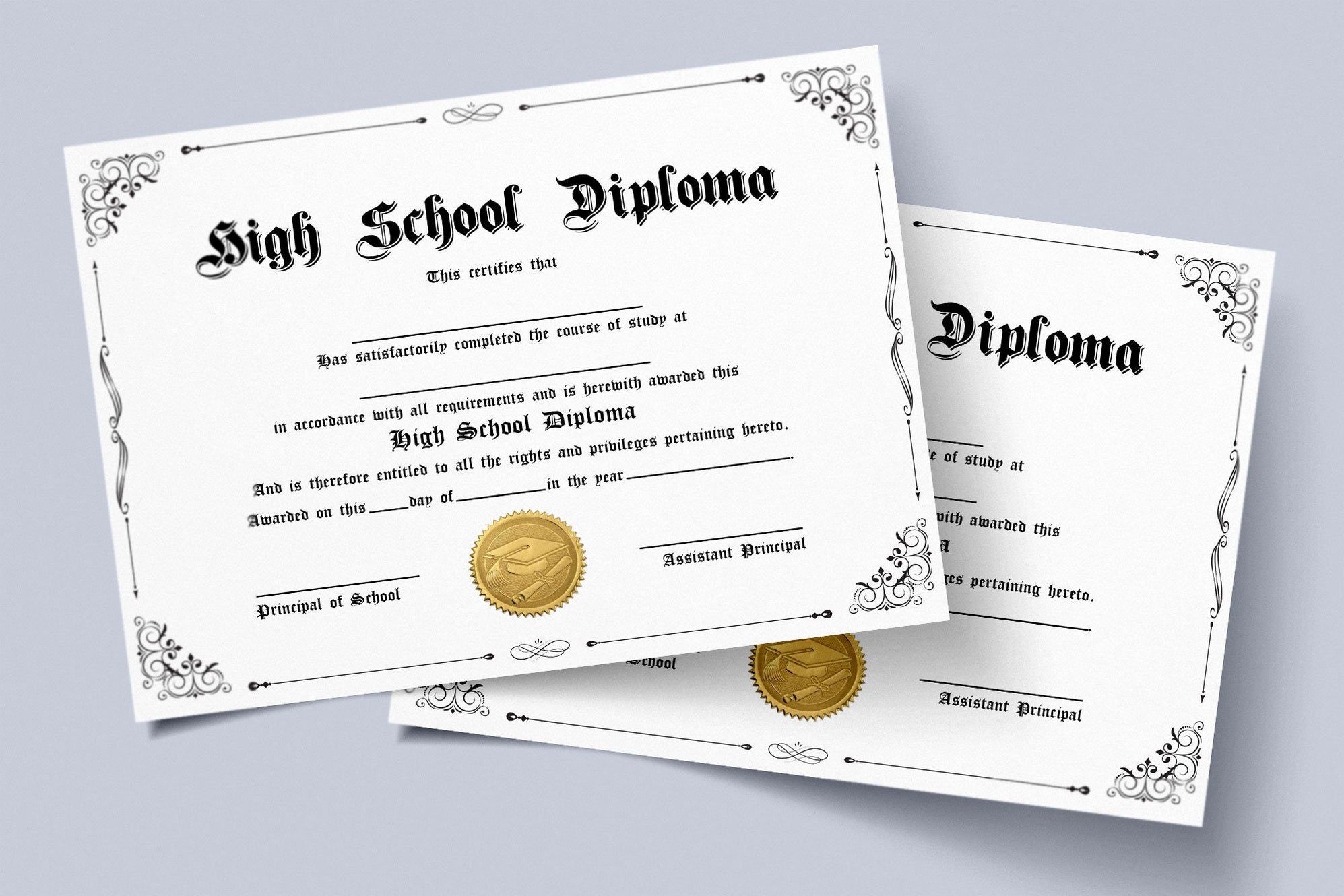 Printable PDF High School Homeschool Diploma Certificate Template ...