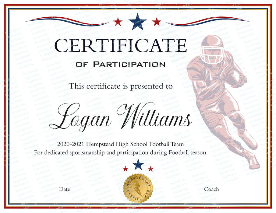 Editable Multi-Sport Certificate Bundle Red, White and Blue