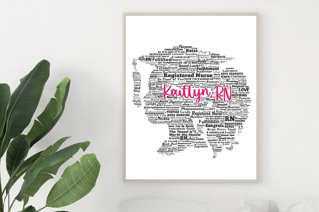 Personalized Frameable Nursing Student College Graduation Gift For Her