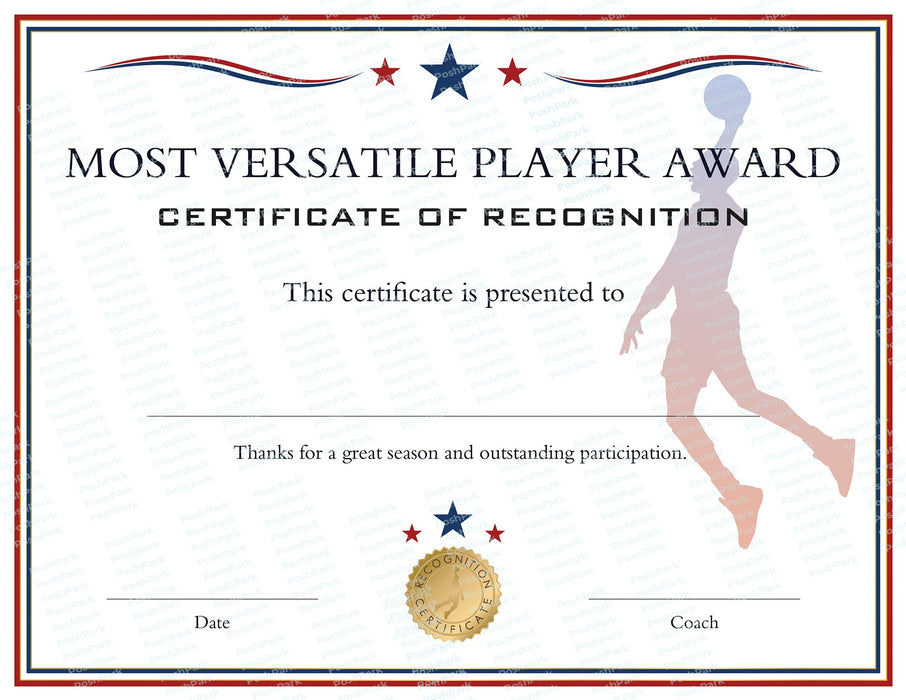 16 PRINTABLE End of Season Basketball Award Certificates | PDF Format Red White Blue