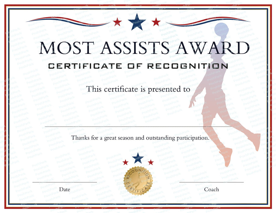 16 PRINTABLE End of Season Basketball Award Certificates | PDF Format Red White Blue