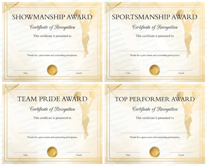 25 Plus PRINTABLE End of Season Cheerleading Award Certificates | PDF Format
