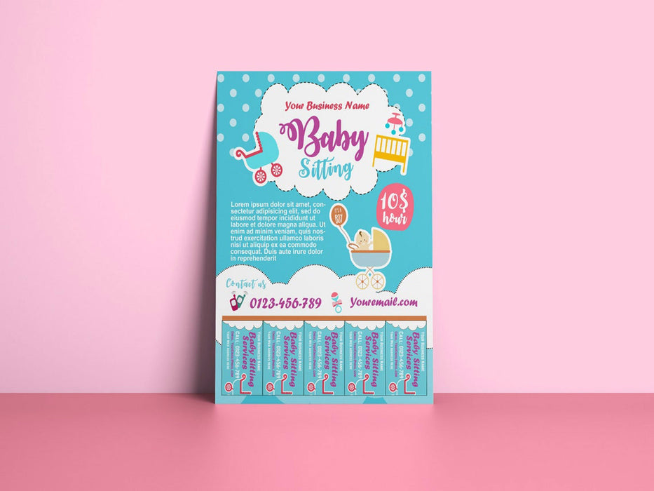 EDITABLE Babysitting Kit, Includes Babysitting Coupon, Babysitter, Flyer, Catchy Busines Marketing Templates PRINTABLE