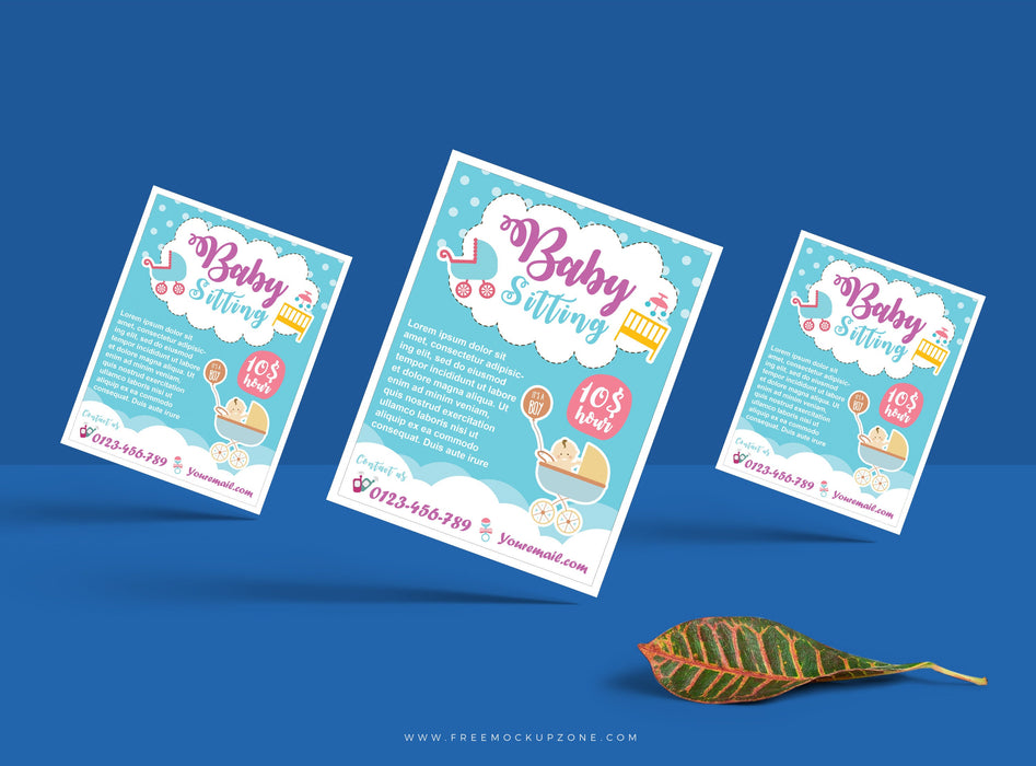 Cute Babysitter Flyer, Editable Babysitting Flyer Template, PRINTABLE flyer for Babysitting Services