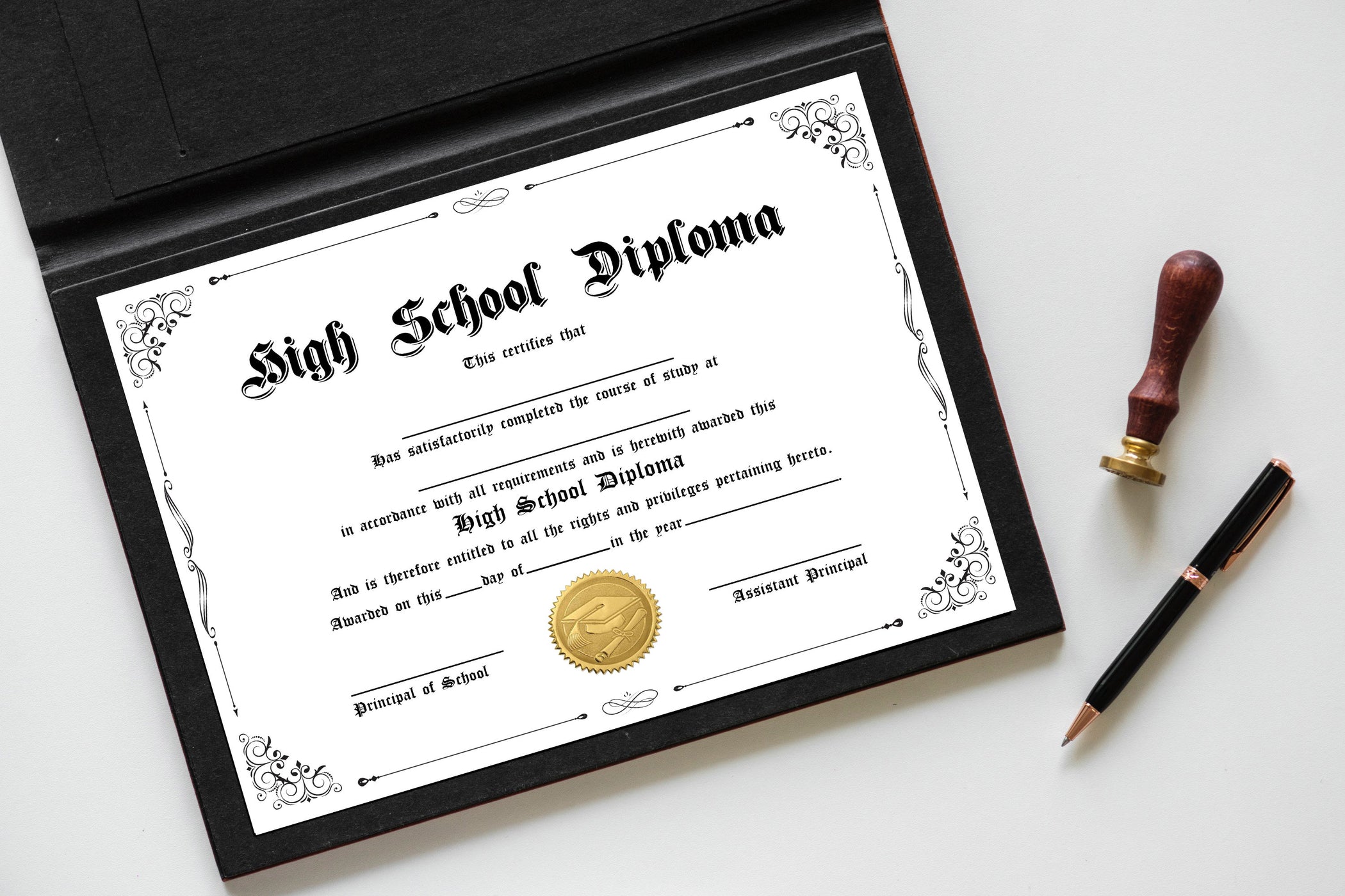 Printable PDF High School Homeschool Diploma Certificate Template ...