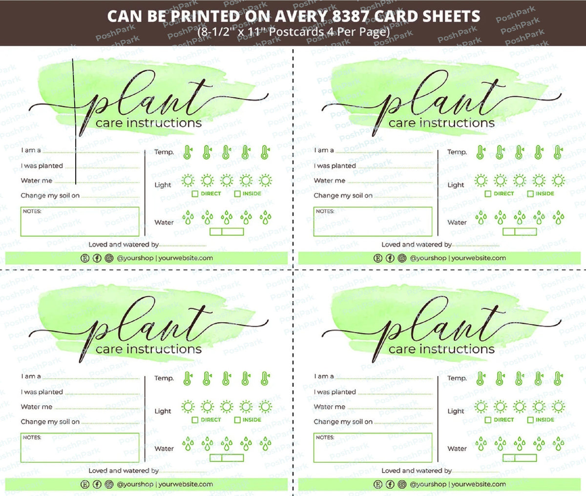house plant care sheets EDITABLE Plant Care Card Printable, Plant Care Template, Multi Use Pla — Posh Park