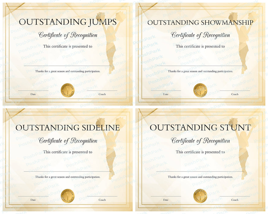 25 Plus PRINTABLE End of Season Cheerleading Award Certificates | PDF Format