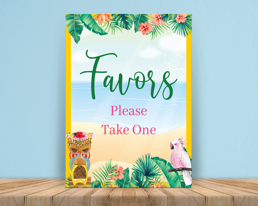 Printable Luau Favor Sign | Hawaiian Tropical Party Favor Sign