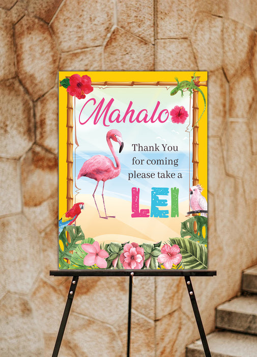 Printable Luau Take A Lei Sign | Hawaiian Tropical Party Decor Sign