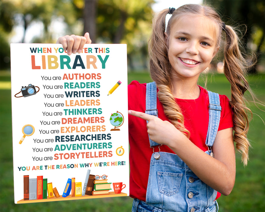 Printable PDF When You Enter In This Library Poster, School Library Cl ...