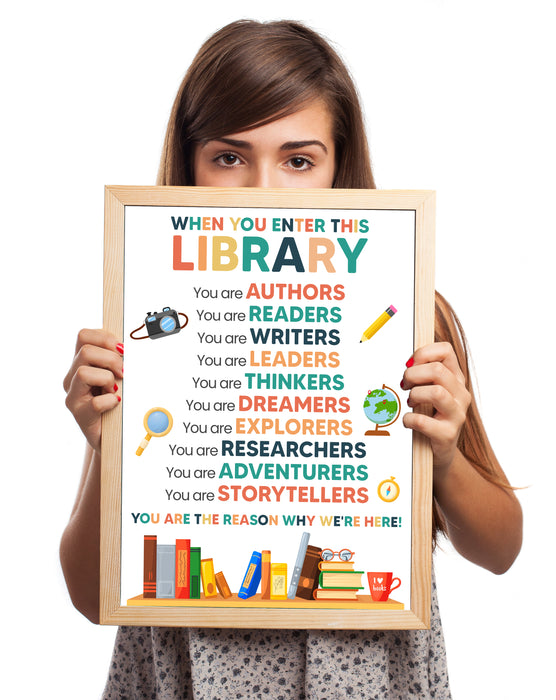 Printable PDF When You Enter In This Library Poster, School Library Cl ...