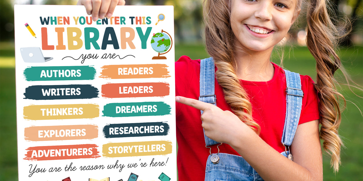 Printable PDF Library Decor Sign, When You Enter This Library Poster ...