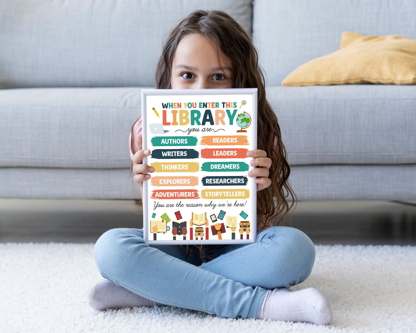Printable PDF Library Decor Sign, When You Enter This Library Poster ...